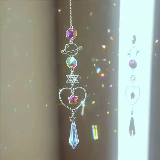 Galaxy Star Moon Crystal Wind Chime Pendant
