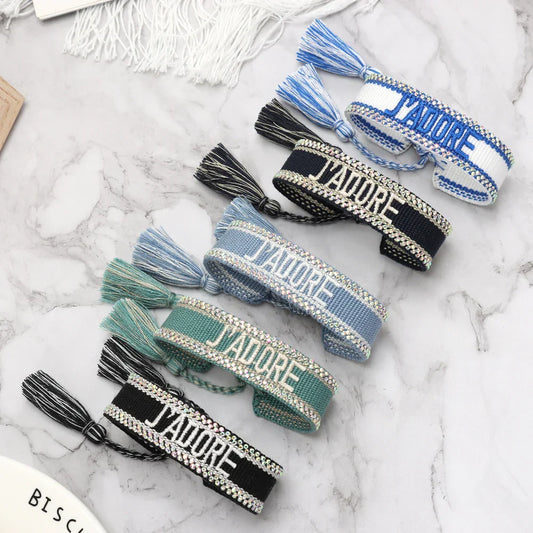 Woven Crystal Friendship Bracelets – Stackable Summer Jewelry for Beach & Holiday Vibes